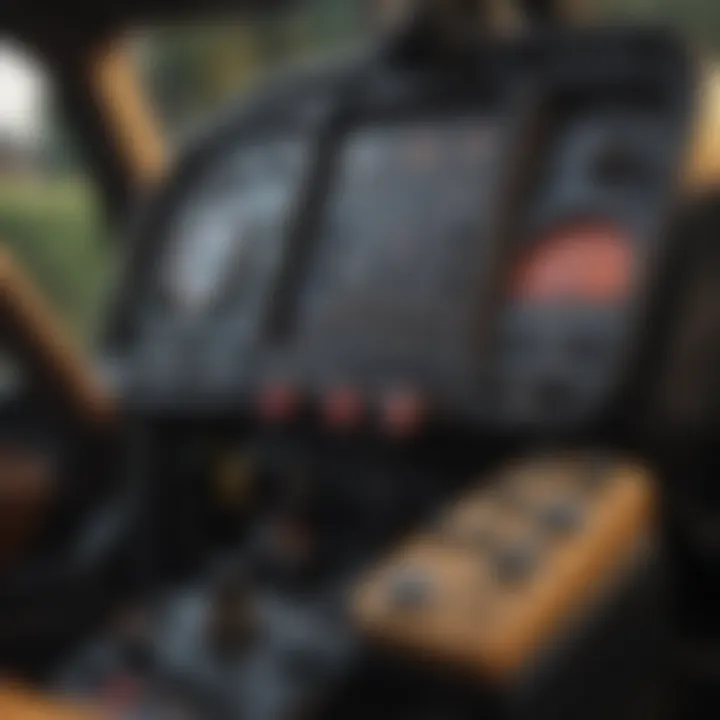 Close-up of the cab features and controls