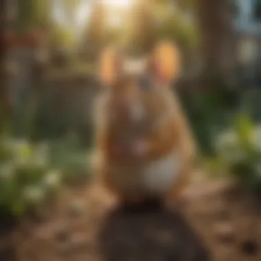 Eco-friendly rodent repellents arranged in a garden setting, emphasizing sustainable pest control solutions.