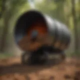 Rotary drum composting system in action