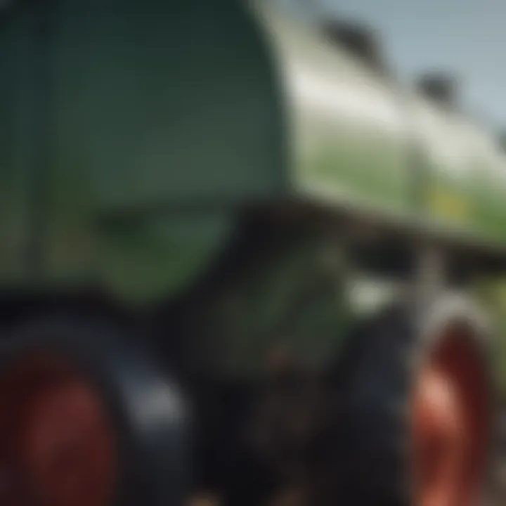Close-up view of saddle tank design and features