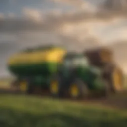 Saddle tanks mounted on a John Deere tractor in a field