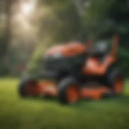 A variety of lawn mowers on display