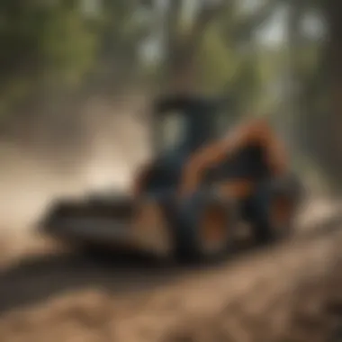 Land Clearing with Grubbing Attachment Skid steer utilizing a grubbing attachment for efficient land clearing