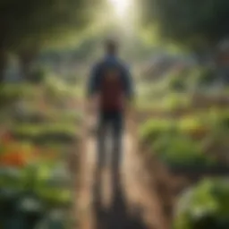 Community garden promoting sustainable agriculture