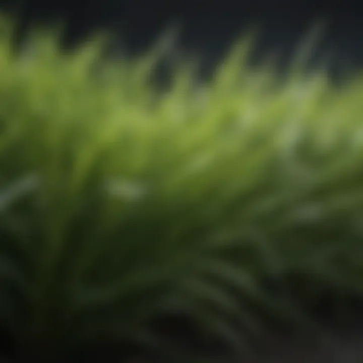 Close-up of St. Augustine grass blades showcasing texture