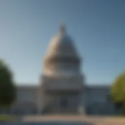 Kentucky state capital building with clear blue sky
