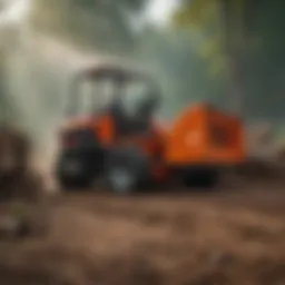 Steiner stump grinder in action on a landscape site