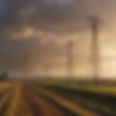 Rural landscape with communication towers