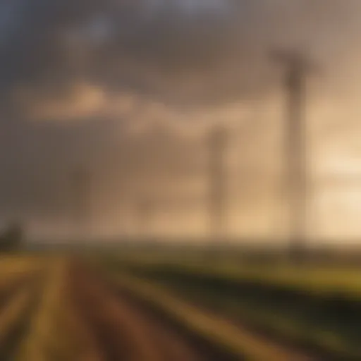 Rural landscape with communication towers