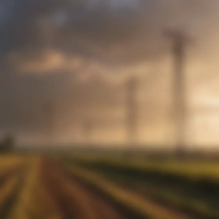 Rural landscape with communication towers