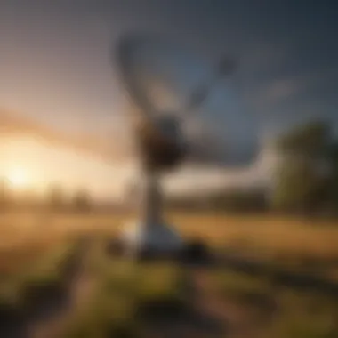 Satellite dish installation in rural area