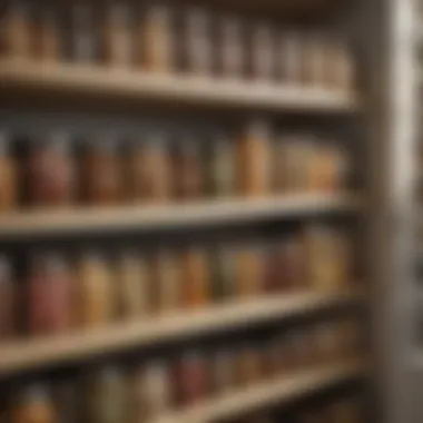 An organized pantry with labeled containers, highlighting effective food storage techniques to prevent spoilage.