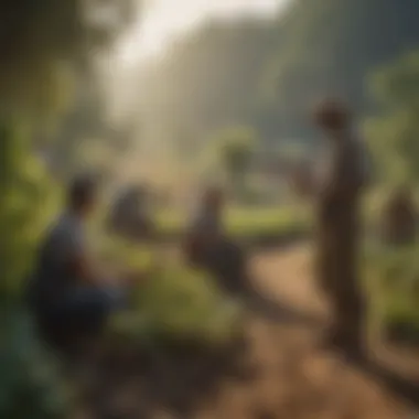 Group of locals engaged in sustainable farming practices