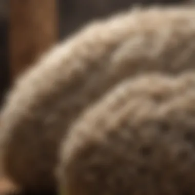 Close-up of high-quality wool after shearing, showcasing texture and color