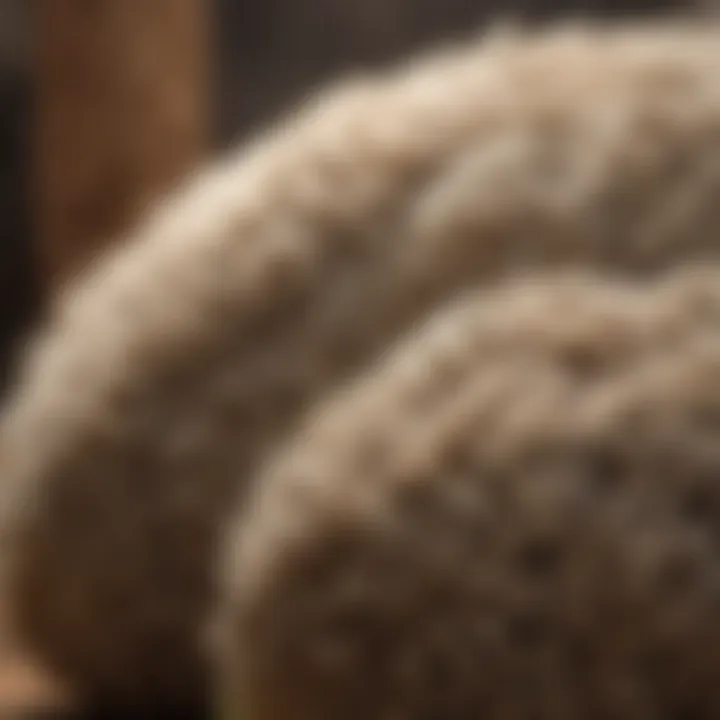 Close-up of high-quality wool after shearing, showcasing texture and color