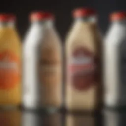 An array of milk packaging designs