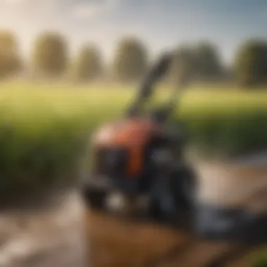 A robust pressure washer in a vibrant agricultural field