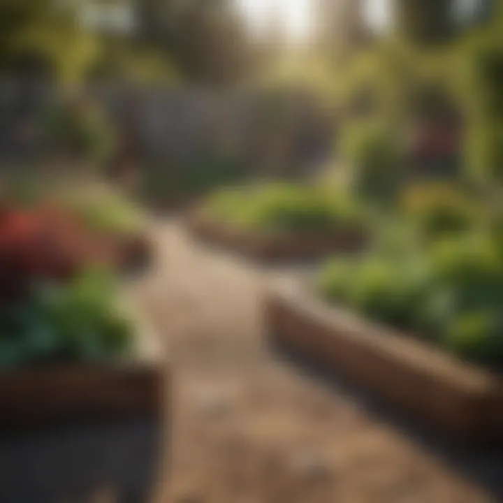 A variety of plants thriving in a raised garden bed