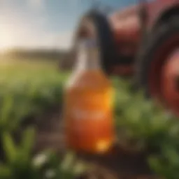 Liquid wormer application in a flourishing field