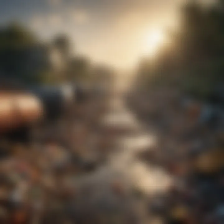 Infographic illustrating the lifecycle of waste and its environmental effects