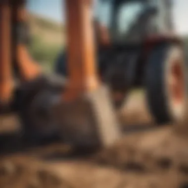 Powerful Hammer Post Driver in Action Powerful hammer post driver in action at a farm site