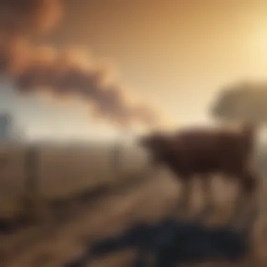 Emissions Impact of Cattle Industry Graph depicting greenhouse gas emissions from cattle farming