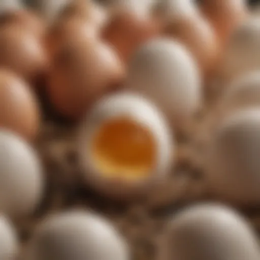 A close-up view of eggs in a natural setting