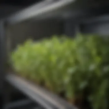Close-up of high-quality materials used in microgreen rack construction.
