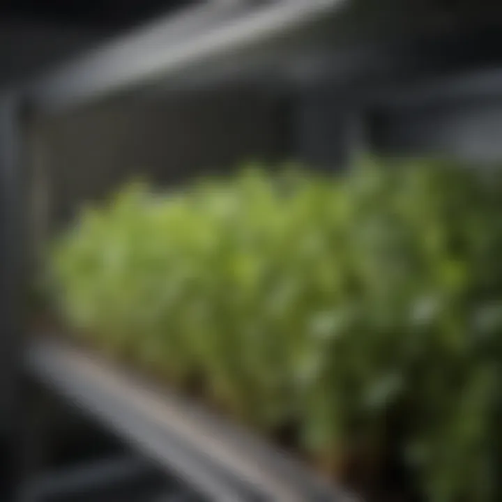 Close-up of high-quality materials used in microgreen rack construction.