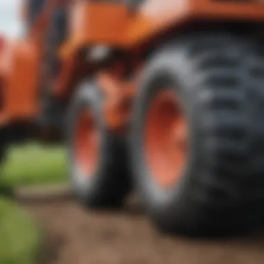 Features of a Pull Behind Scraper Close-up of a pull behind scraper's features and controls