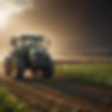 Innovation in Fertilizer Application A farmer utilizing precision agriculture technology for optimal fertilizer application