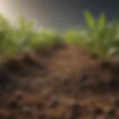 A close-up of soil enriched with synthetic fertilizers demonstrating their application