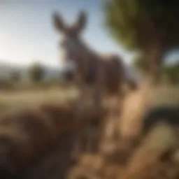 A donkey assisting in field work showcasing its importance in farming