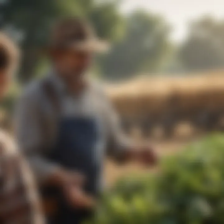 A close-up of a local farmer sharing knowledge with a group, highlighting the importance of community engagement.