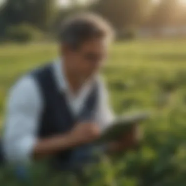 A Dedicated Plant Doctor at Work A plant doctor inspecting crops in a field