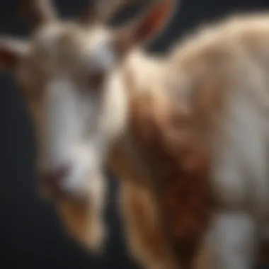 Illustration of the digestive system of goats