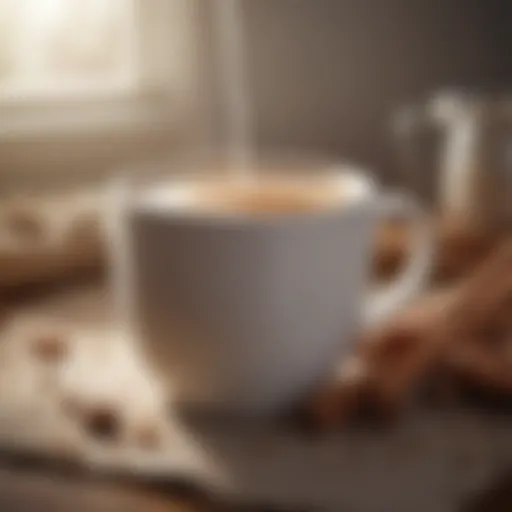 A cozy mug of warm milk with a sprinkle of cinnamon