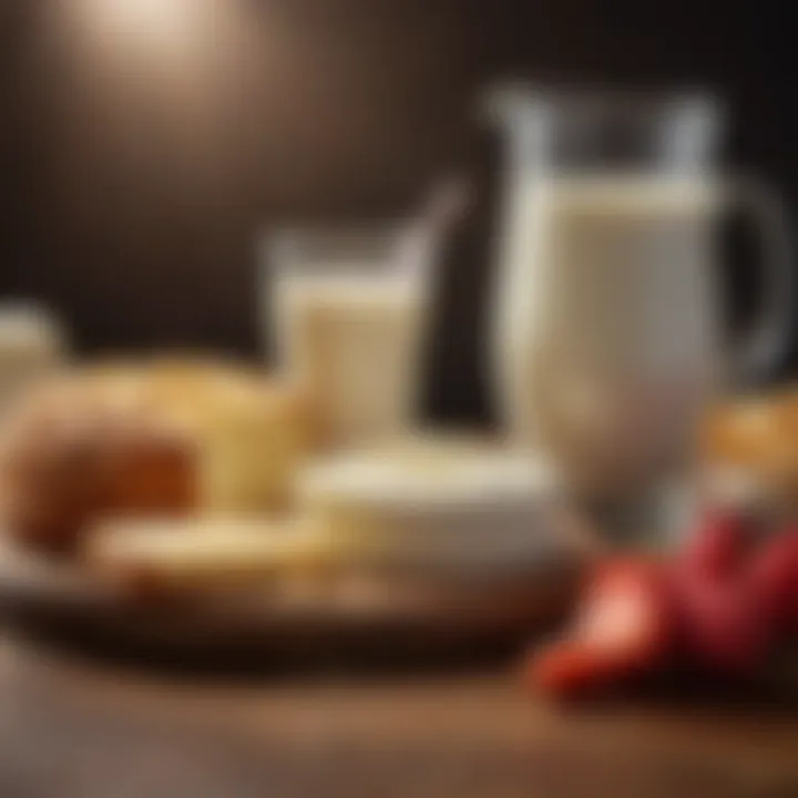 An array of dairy products highlighting the nutritional value of milk