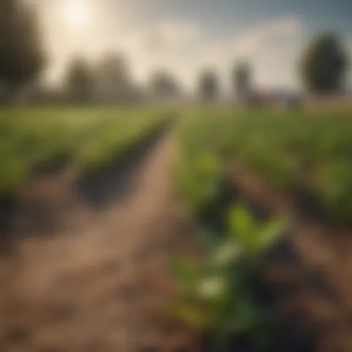 Weed control fabric laid in a vibrant field