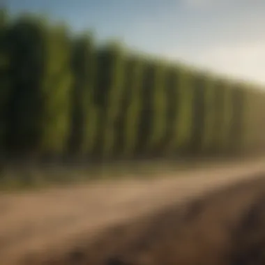 Windbreak Enhancing Farm Landscape A well-maintained windbreak enhancing a farm landscape