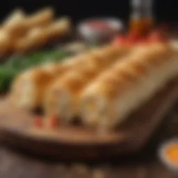 A visually appealing turkey and cheese roll-up showcasing vibrant ingredients.