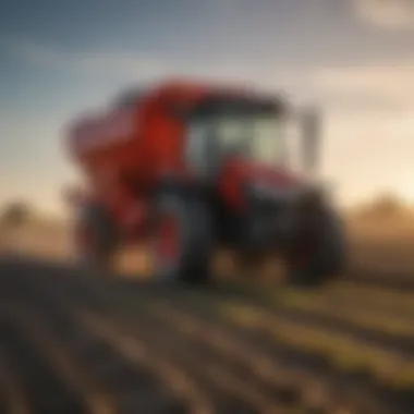 Tyler fertilizer spreader during operation in a field