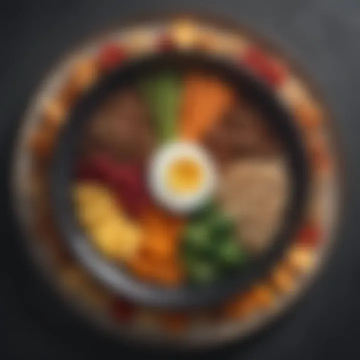 A balanced plate showcasing different food groups