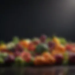 Diverse array of colorful fruits and vegetables