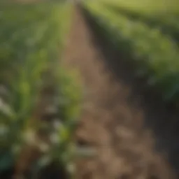 A close-up view of diverse crops in a field illustrating sustainable farming practices.