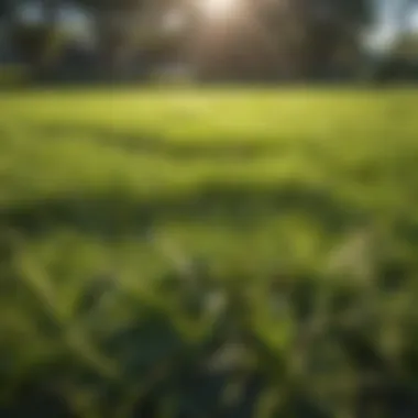 Lush St Augustine grass lawn under sunlight