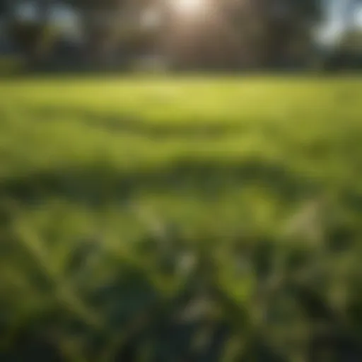 Lush St Augustine grass lawn under sunlight