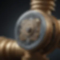 Detailed view of an electric water valve showcasing its intricate components.