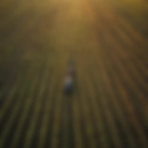 Aerial view of a diverse agricultural landscape showcasing various crops.