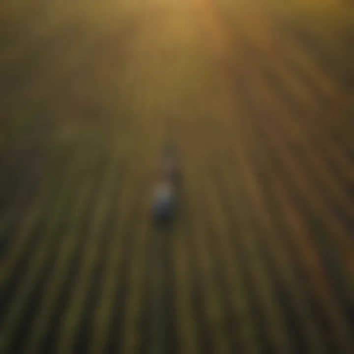 Aerial view of a diverse agricultural landscape showcasing various crops.